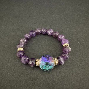 Divine Treasures Jewelry 10 mm AAA quality Amethyst Gemstone Bracelet